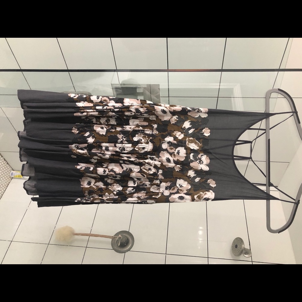 Strappy free people flower print slip dress